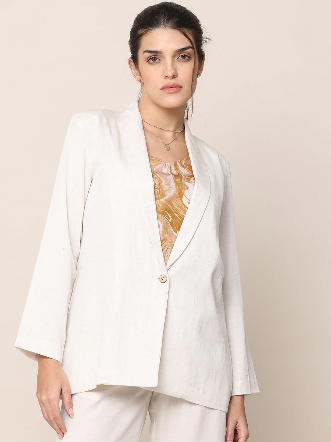 Saltpetre Single-breasted Tencel Casual Blazer