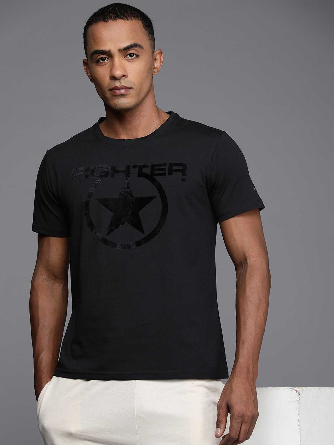 HRX by Hrithik Roshan x Fighter Men Printed Cotton T-Shirt