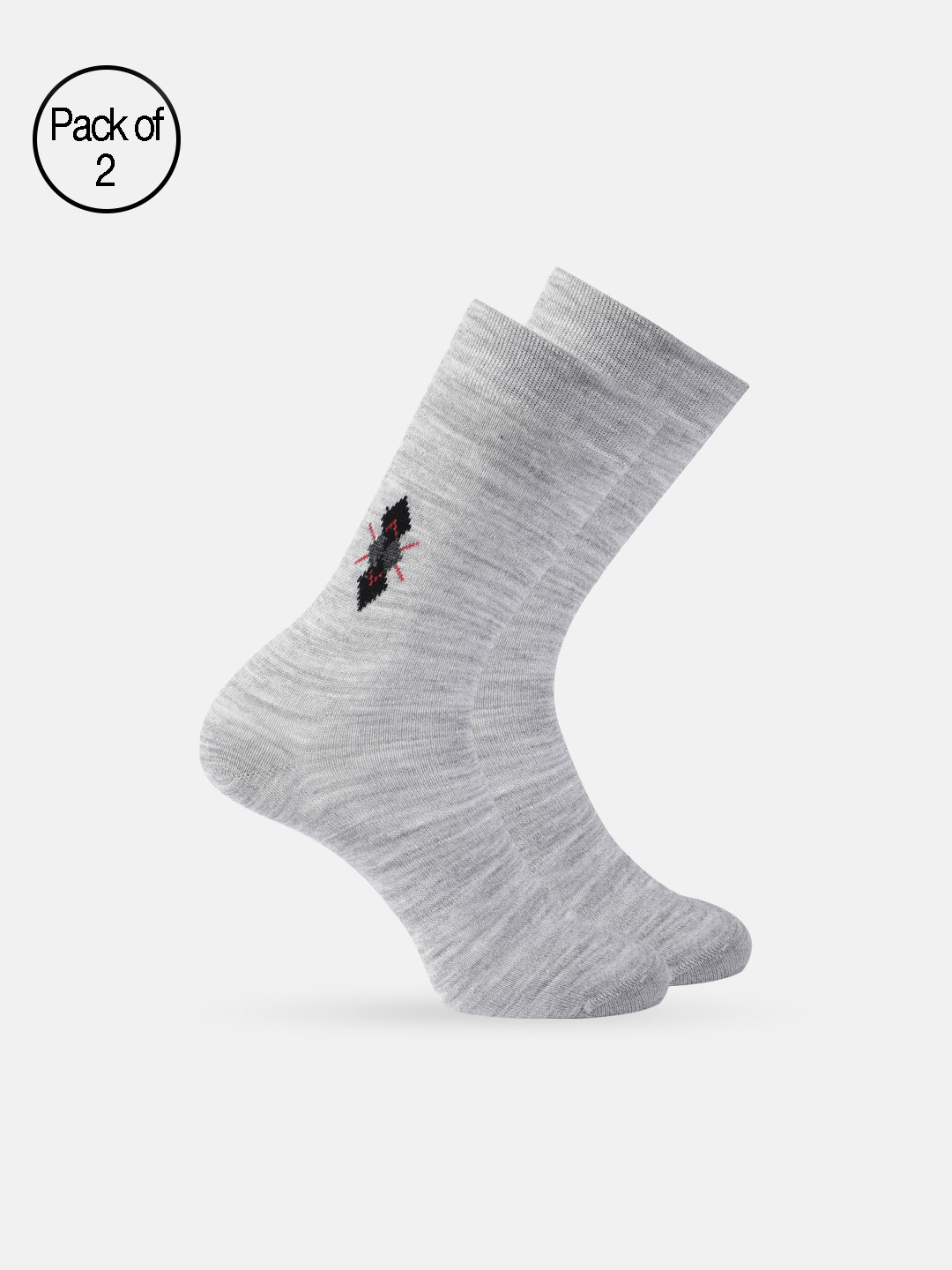 Mast & Harbour Men Pack Of 2 Patterned Calf Length Winter Socks