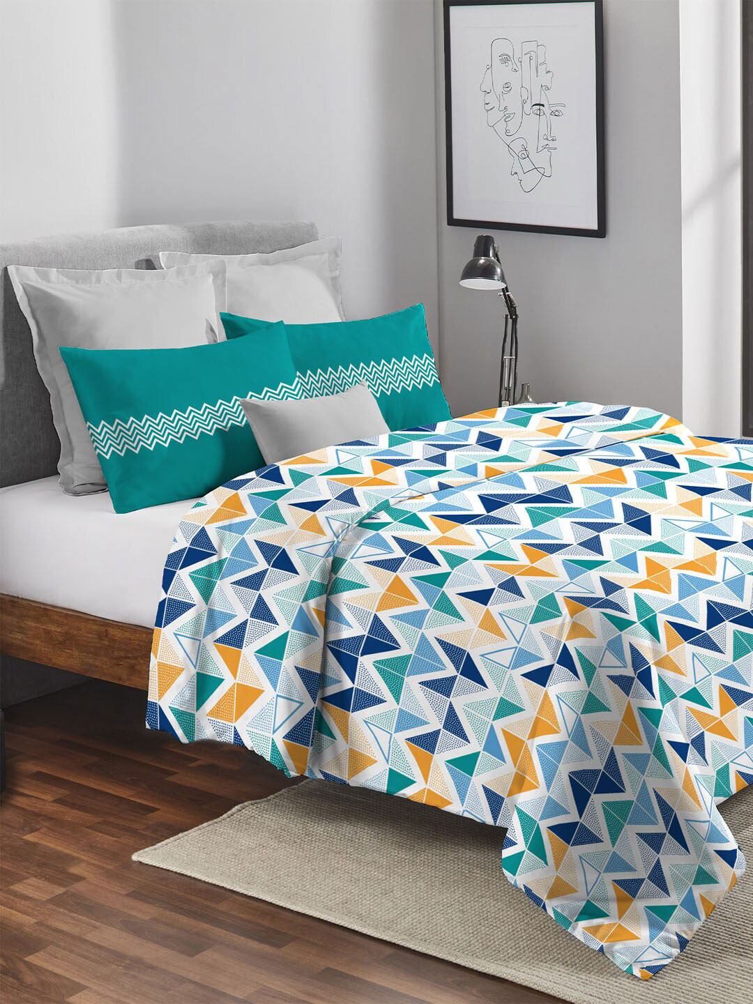 MYTRIDENT Urban Comfort Purple Geometric Cotton AC Room 120 GSM Single Bed Comforter