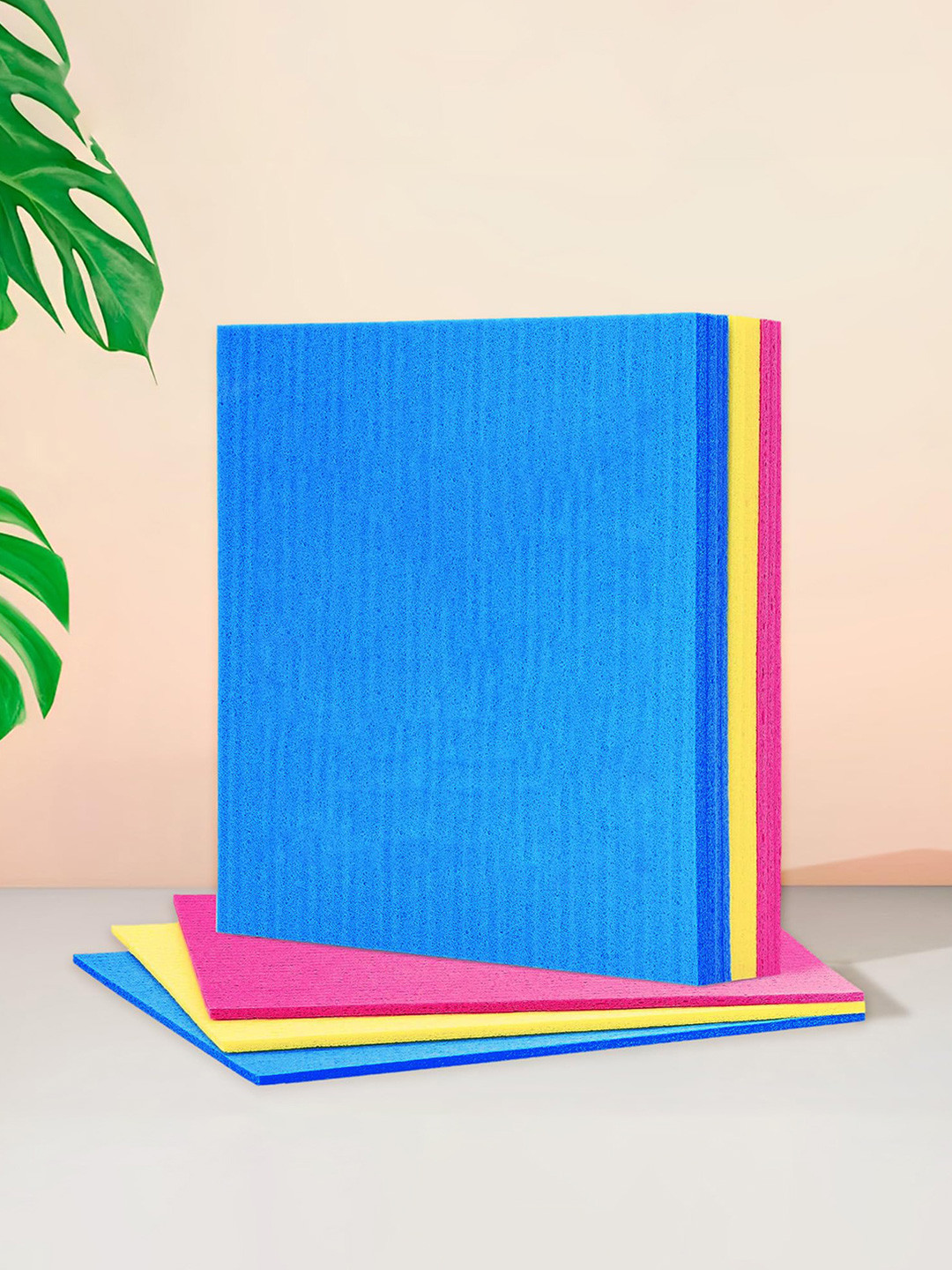 Kuber Industries 15Pcs Blue & Yellow Sponge Clothes