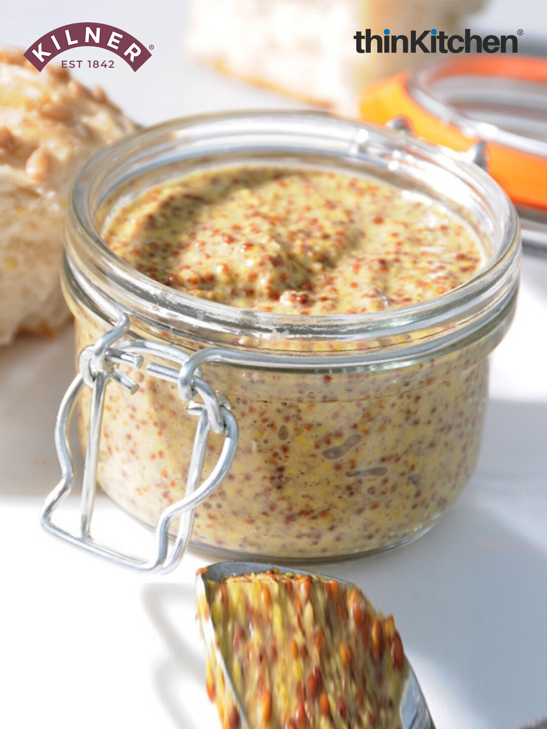 Kilner Transparent Glass Dishwasher Safe Wire Clamp Jar-125ml