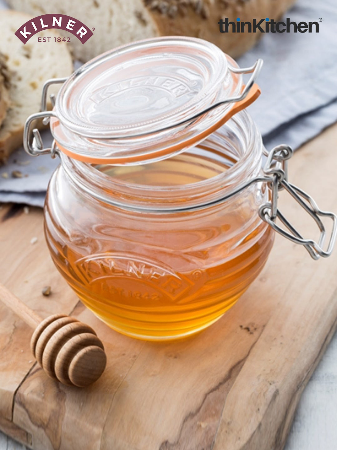 Kilner Transparent Glass Dishwasher Safe 2 Piece Wire Clamp Bottle Container Set-400ml