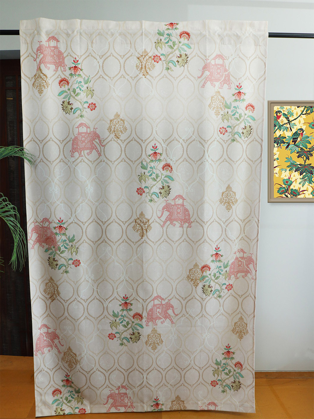 ZEBA Beige Room Darkening Blackout Door Curtain
