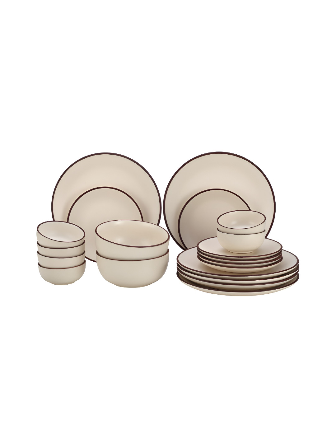 BODHI HOUSE Off White Solid Stoneware Dishwasher and Microwave Safe 20 Piece Dinner Set