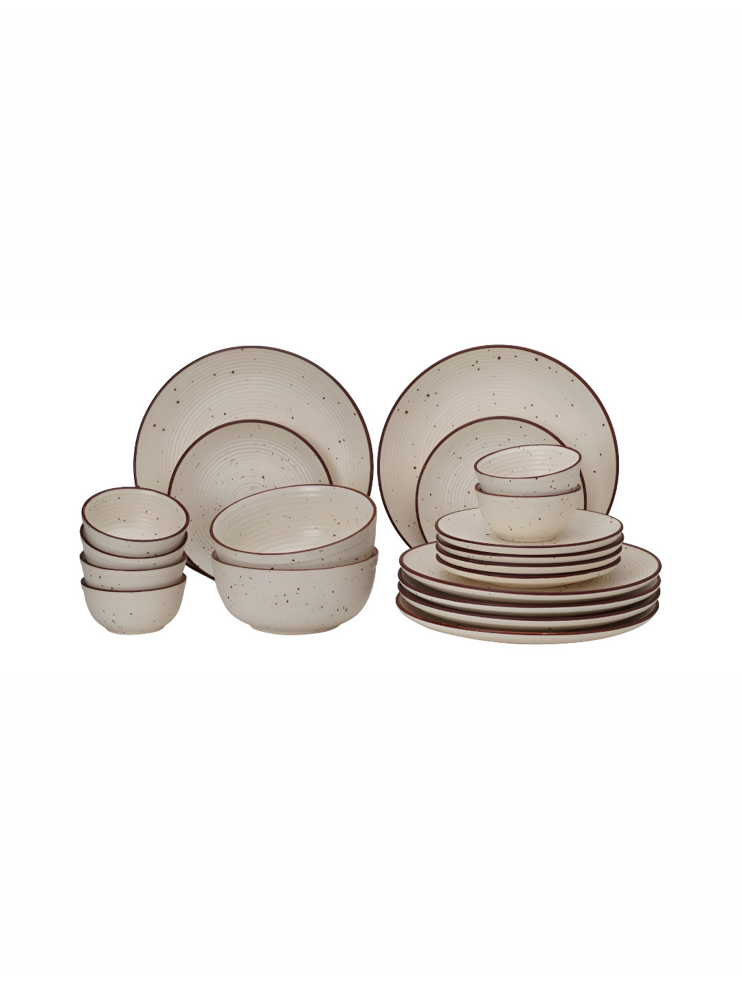 BODHI HOUSE Beige Marble Stoneware Dishwasher and Microwave Safe 20 Piece Dinner Set