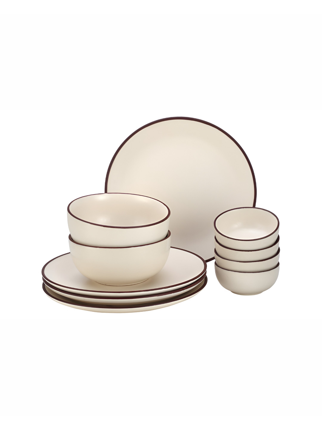 BODHI HOUSE Off White Solid Stoneware Dishwasher and Microwave Safe 10 Piece Dinner Set