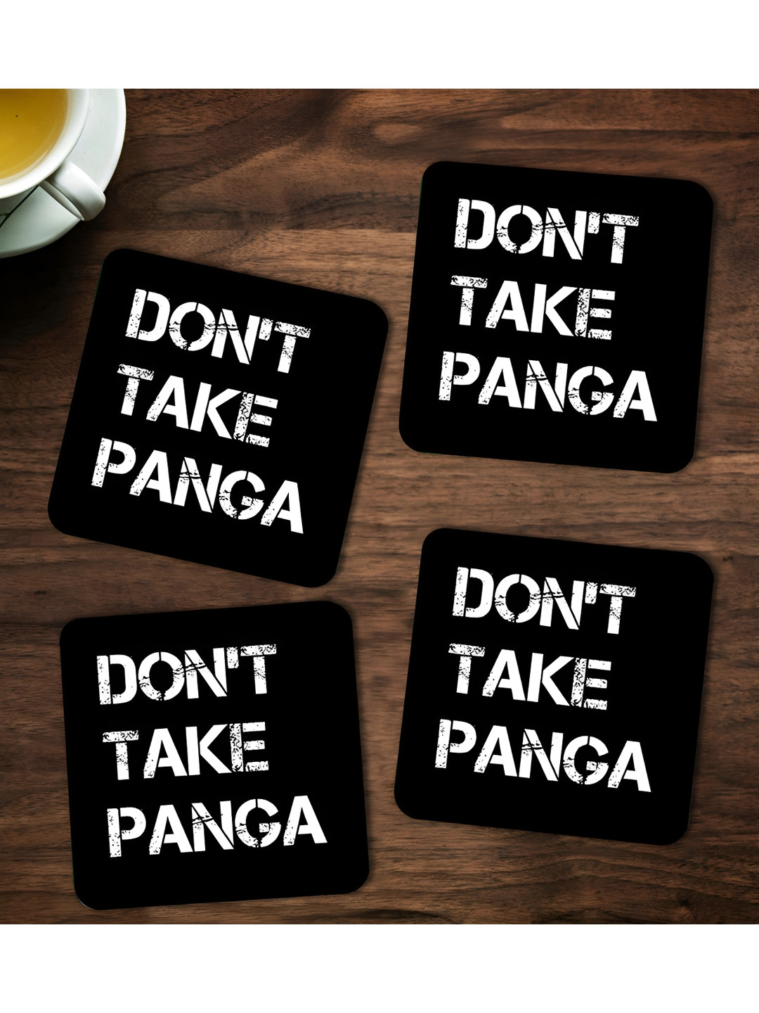 ARTBUG Black & White Don't Take Panga Printed Wooden Coasters