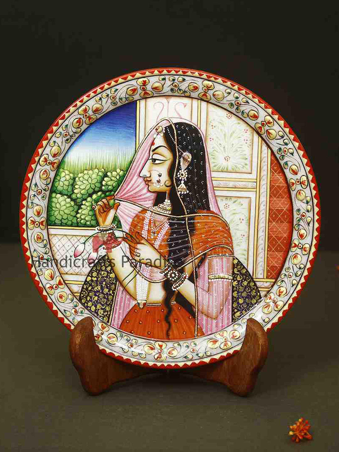 HANDICRAFTS PARADISE Banithani on Pate White Marble Glossy Living Room Set of 2 Small Showpieces - 0.5 Inches