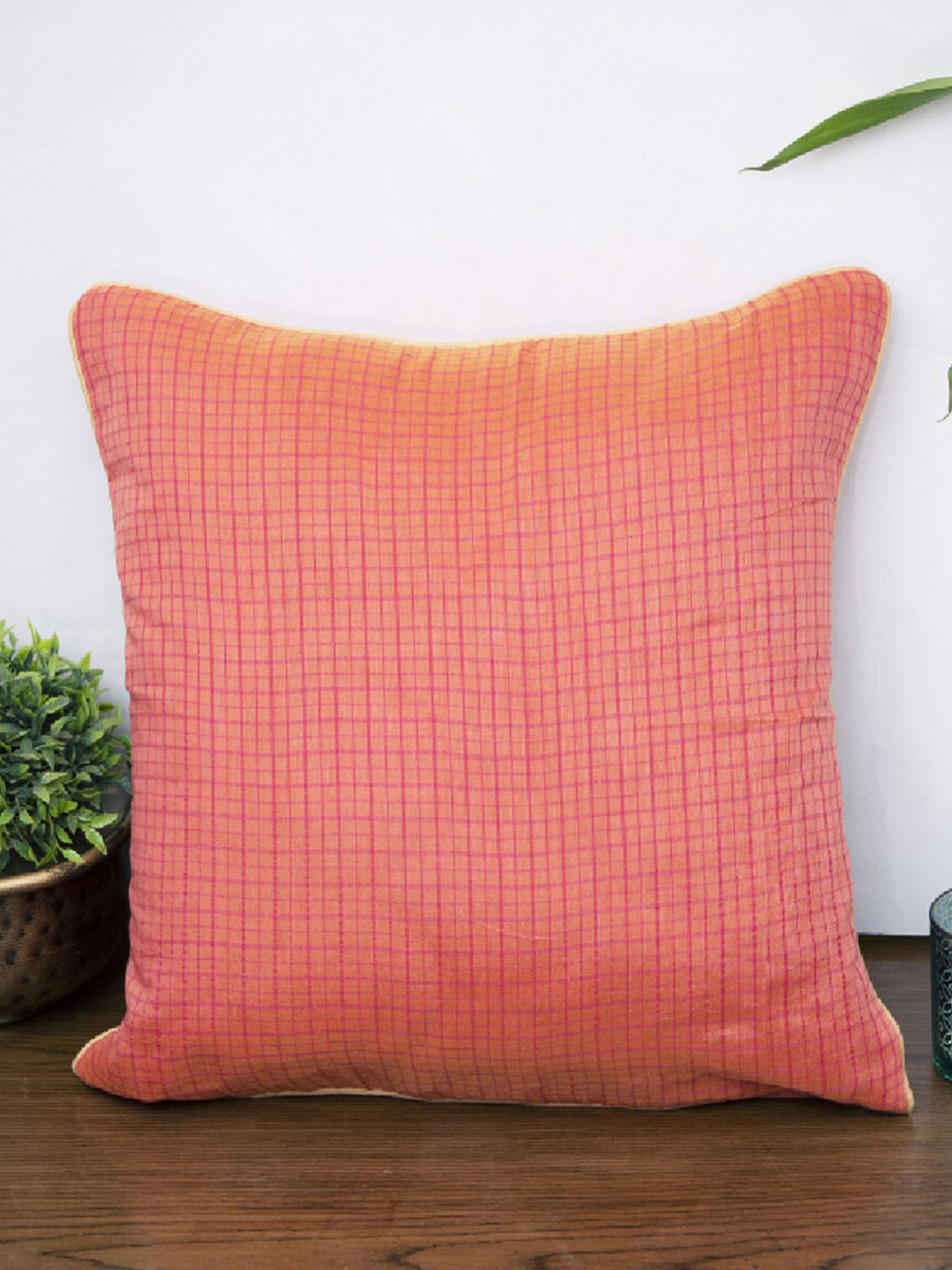 Mryga Pink Ethnic Geometric Cushion Cover