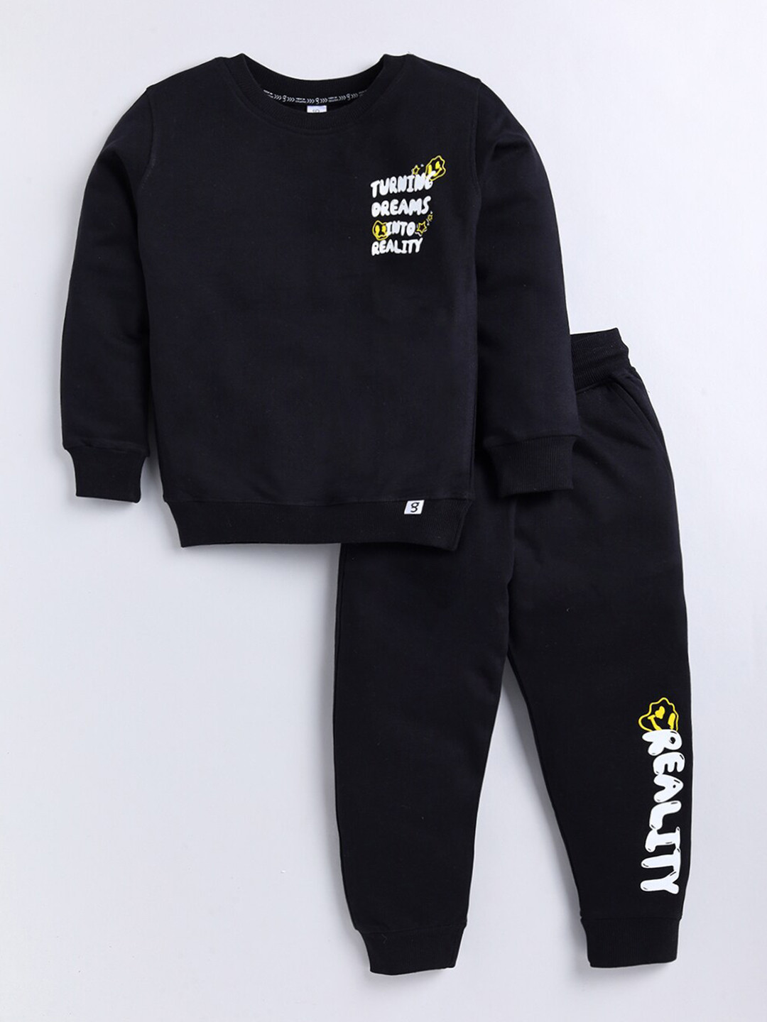 Ginie Boys Printed Pure Cotton Sweatshirt and Joggers