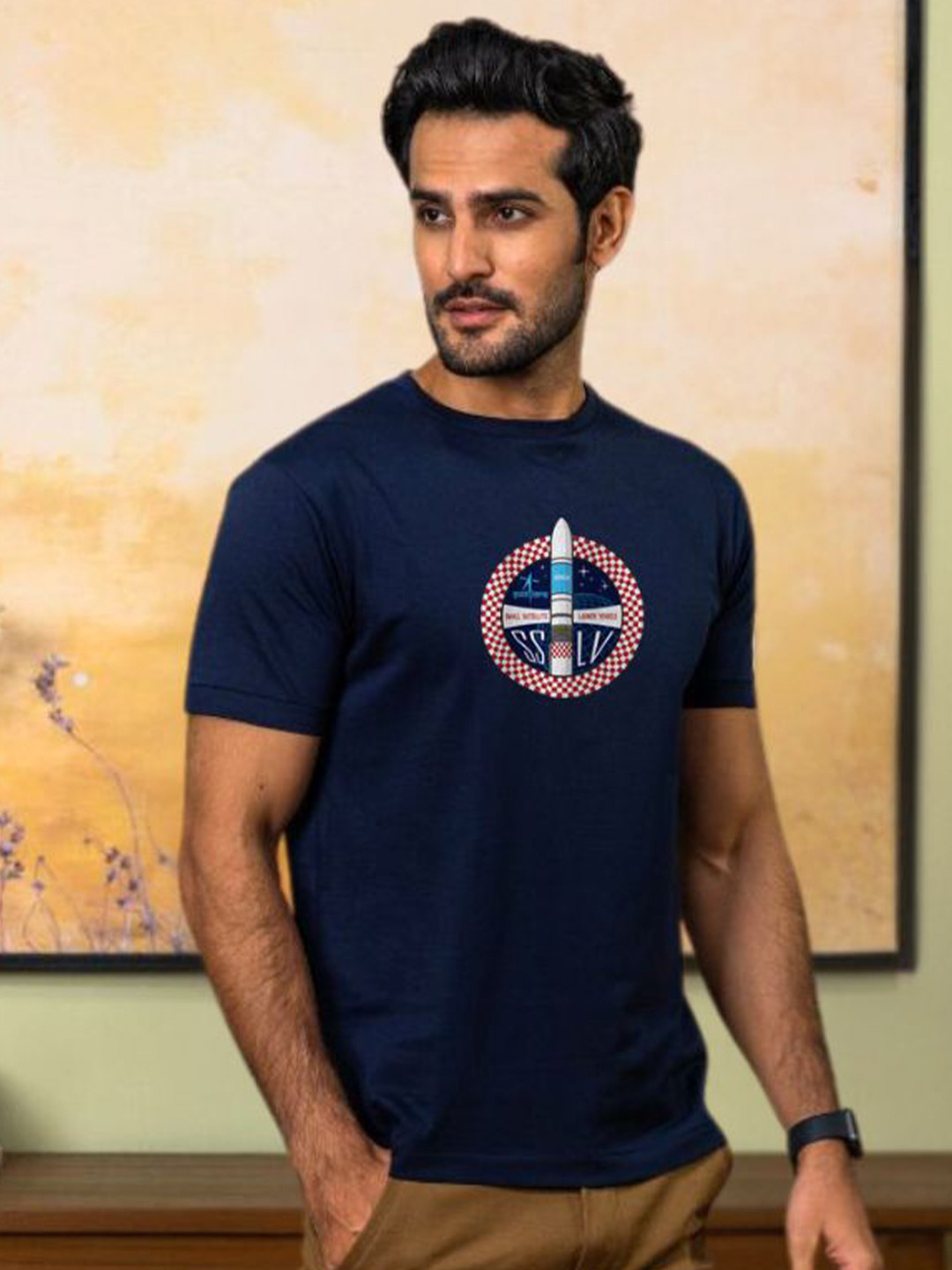 Ascend 47 Men Blue Printed T-shirt