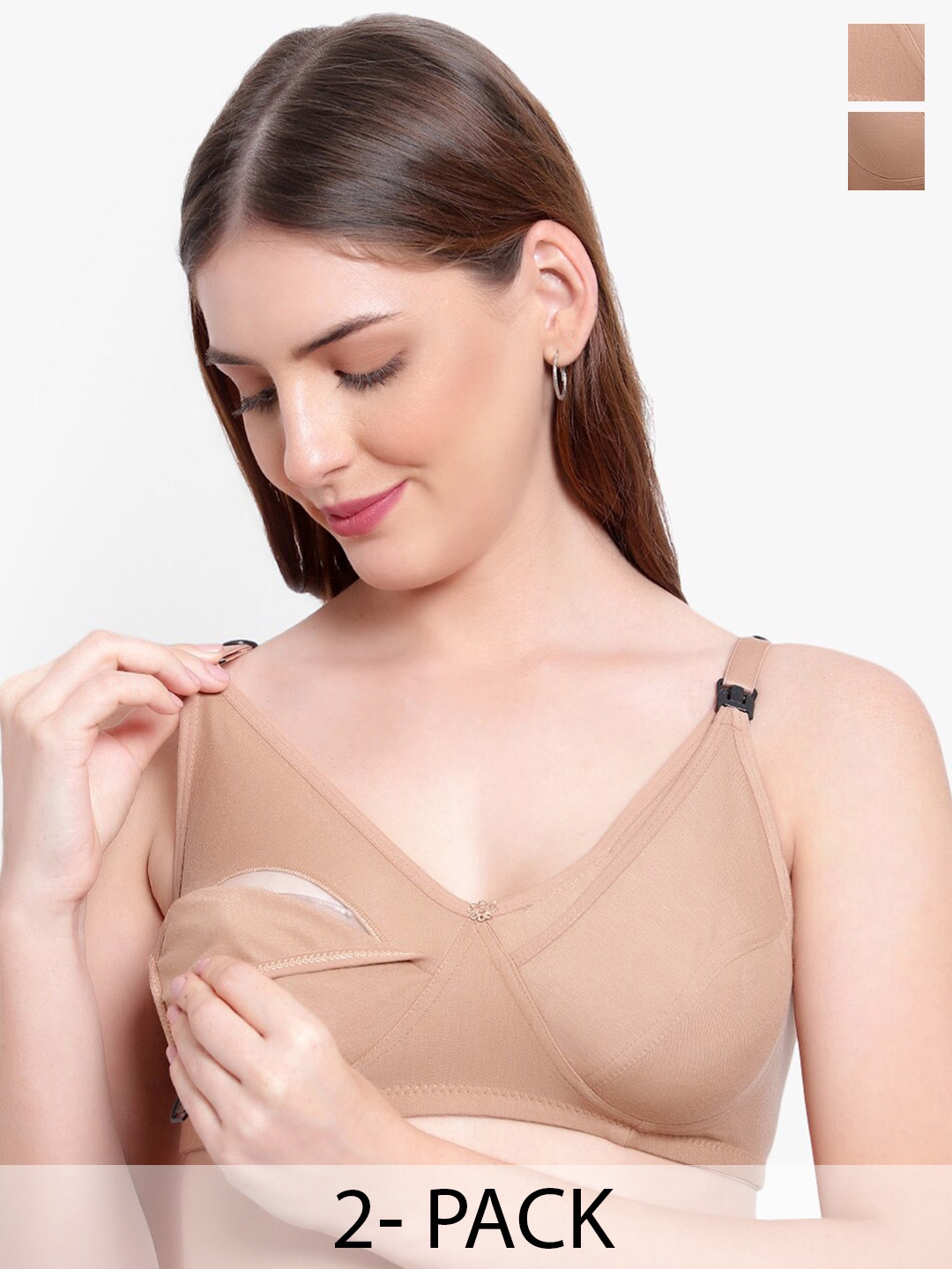 Buy Bruchi CLUB Pack Of 2 Medium Coverage Non Padded Maternity Bra With All  Day Comfort - Bra for Women 26680148