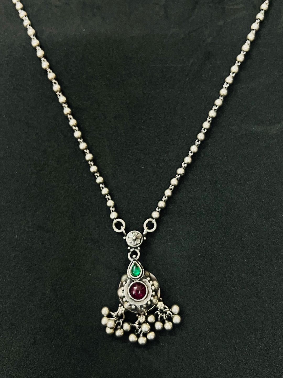 Arte Jewels 92.5 Sterling Silver Stone-Studded Chain