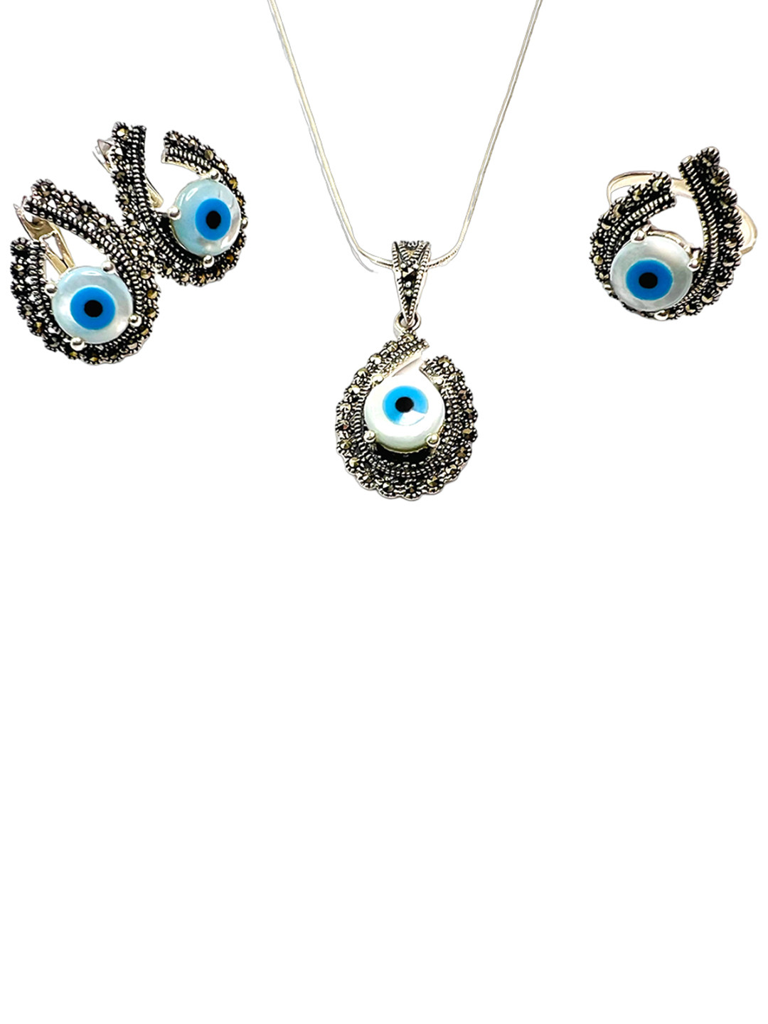 Arte Jewels 925 Sterling Silver Pendent With Chain Jewellery Set