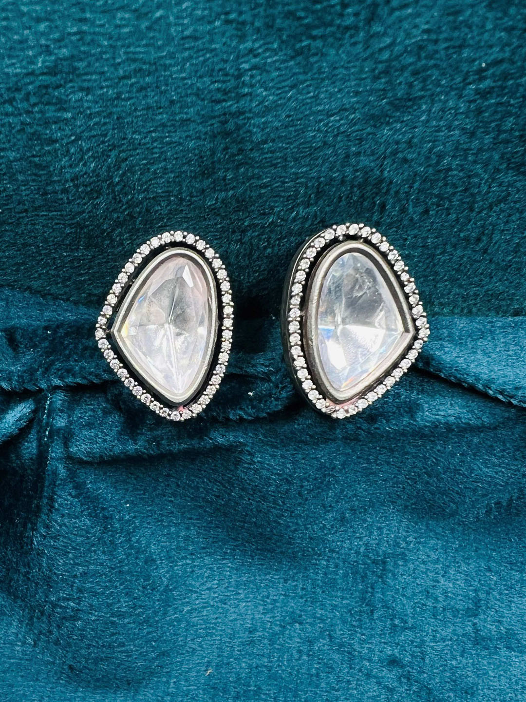 Arte Jewels Sterling Silver Geometric Stud Earrings