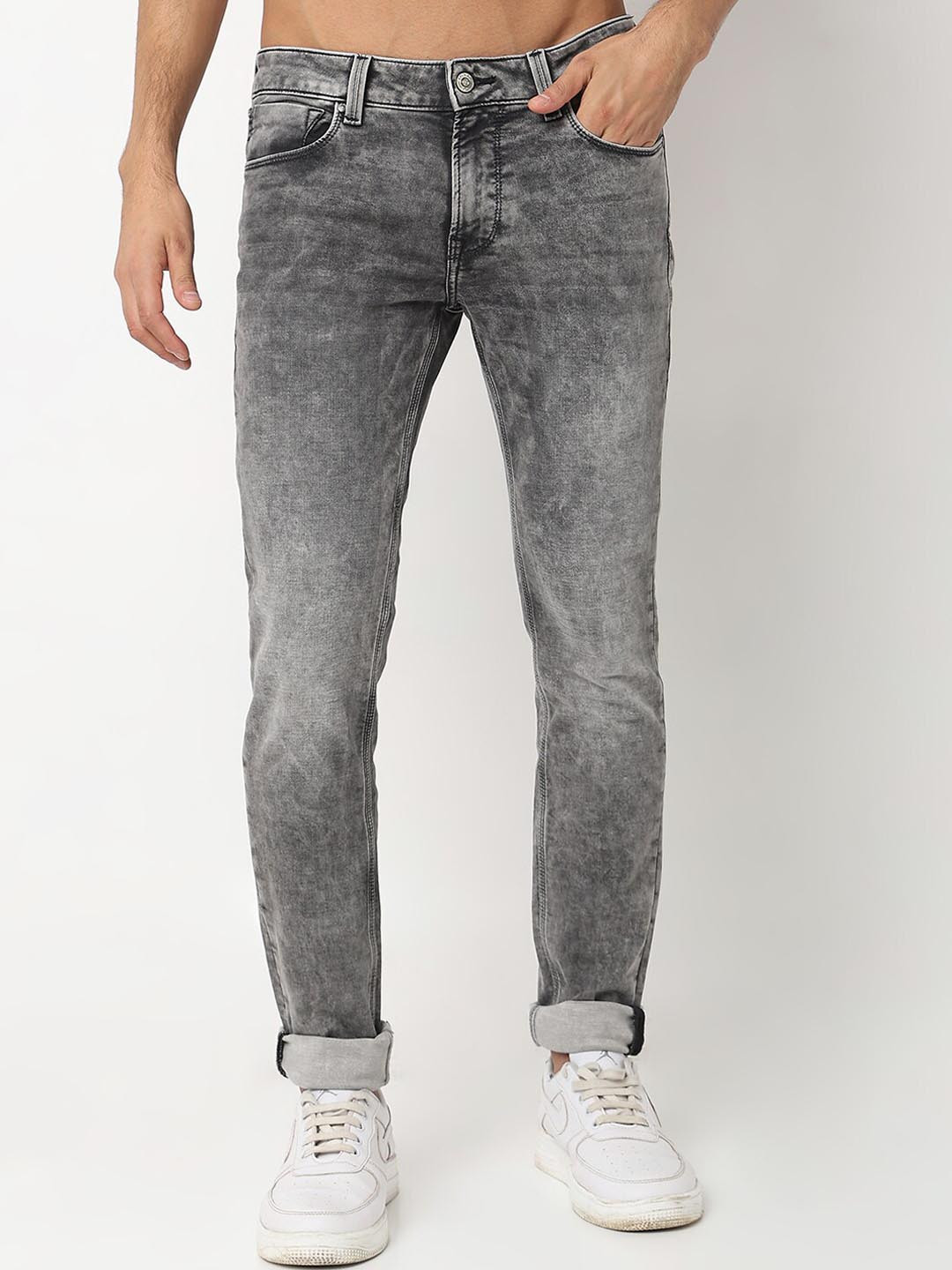 SPYKAR Men Slim Fit Low Rise Heavy Fade Cotton Jeans