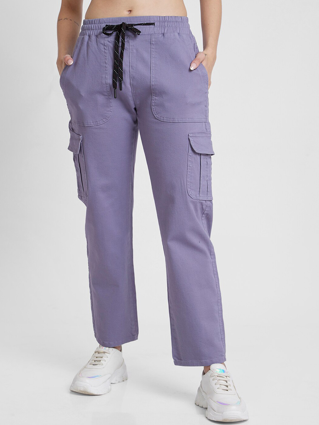 SPYKAR Women Cargo-Fit High Rise Track Pant