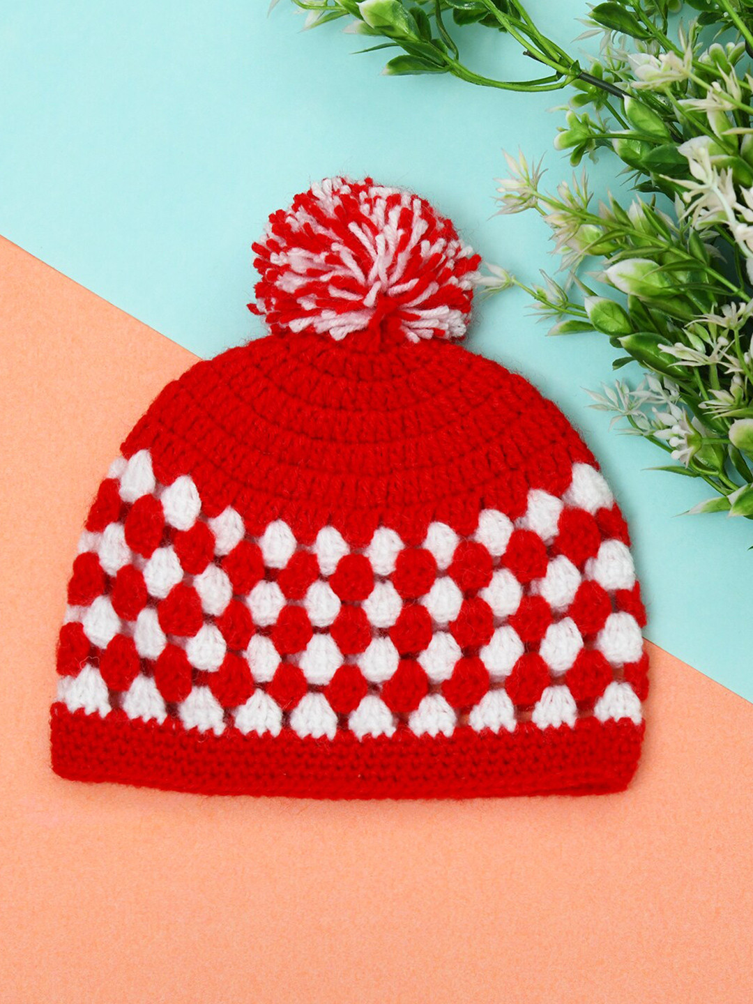 FUNKRAFTS Kids Self Design Beanie Winter Cap with Pom Pom