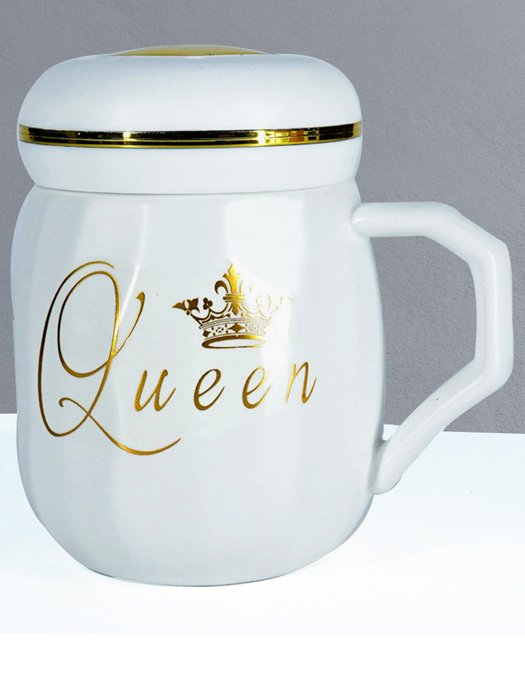 BonZeaL Pragya White Typography Ceramic Microwave Safe Mug-450ml