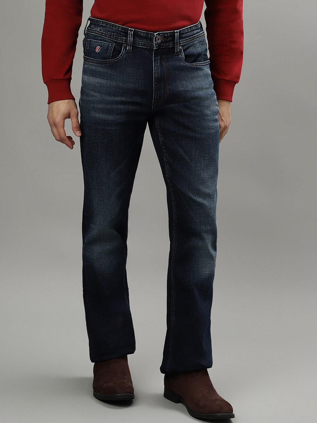 Iconic Men Light Fade Clean Look Bootcut Stretchable Jeans