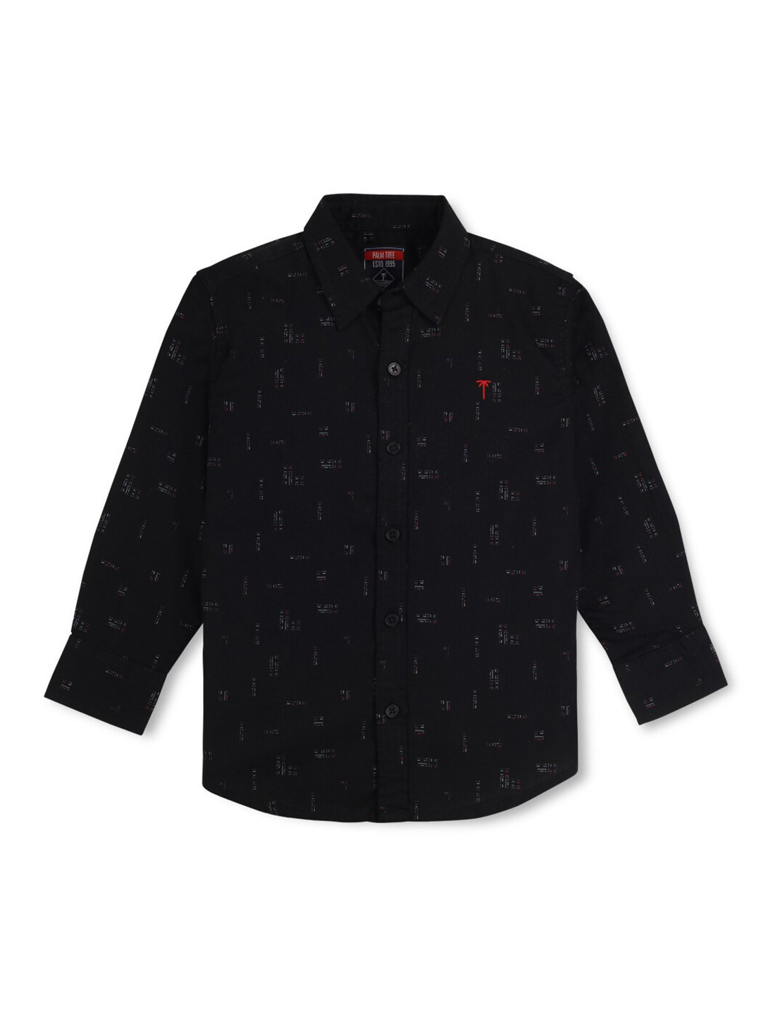 Palm Tree Boys Abstract Printed Regular Fit Cotton Opaque Casual Shirt