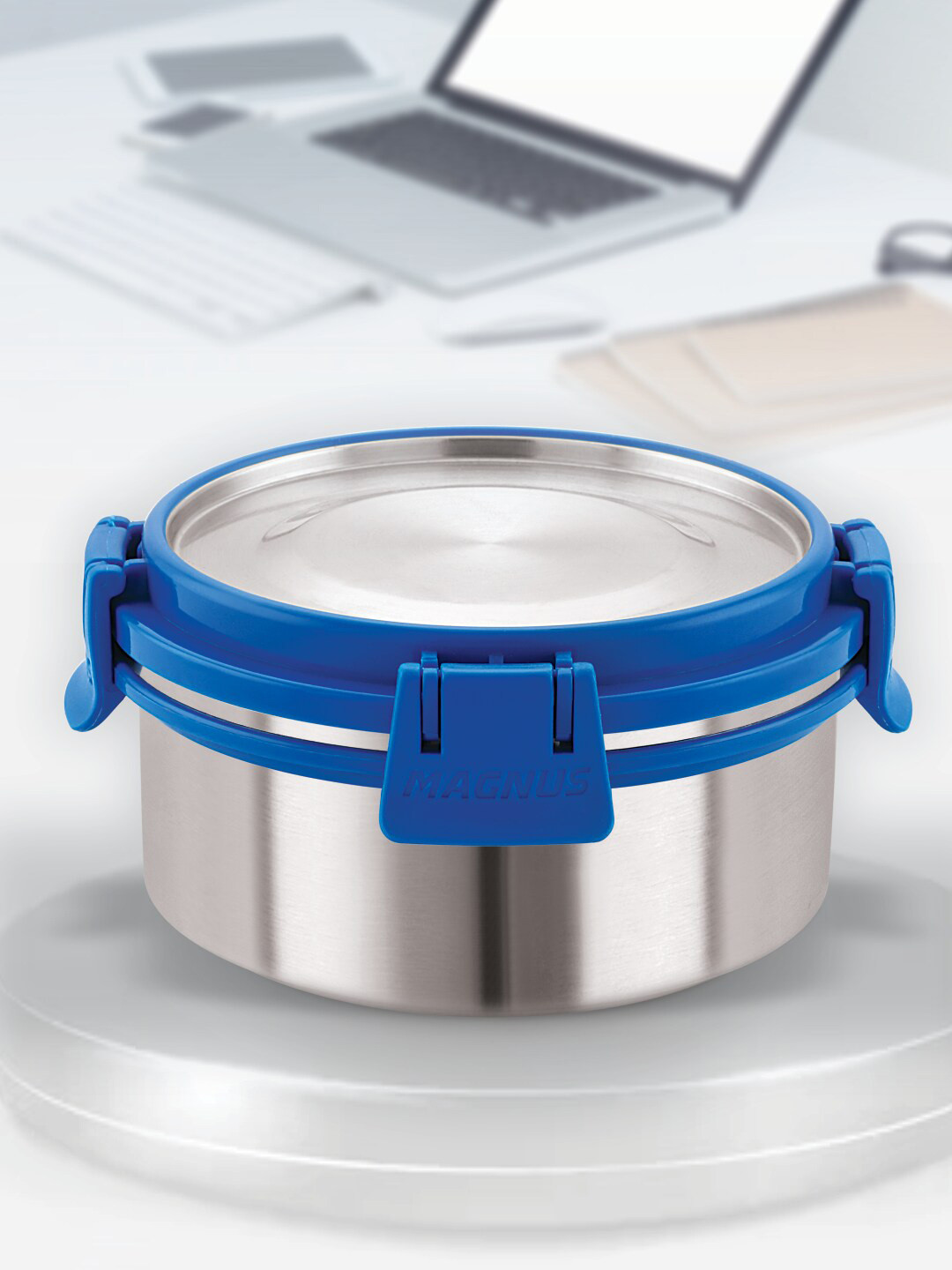 MAGNUS Deluxe Stainless Steel Dishwasher and Microwave Safe Lunch Box With Spoon and Fork