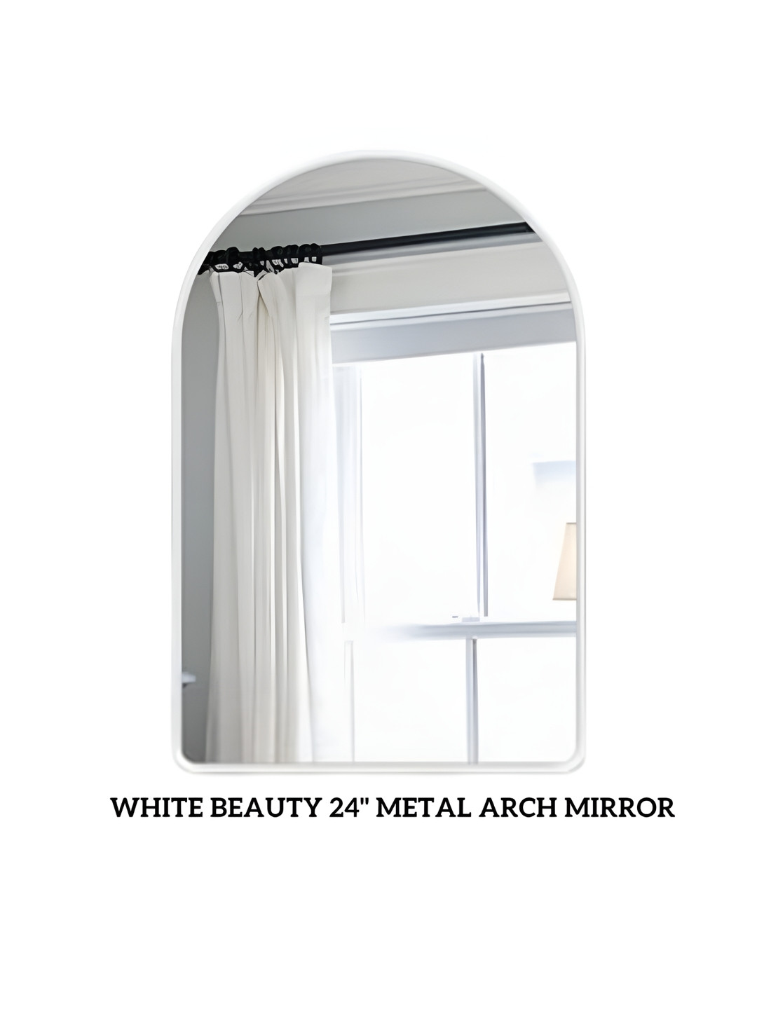 CasaGold White & Grey Arch Shaped Framed Bathroom Wall Mirror
