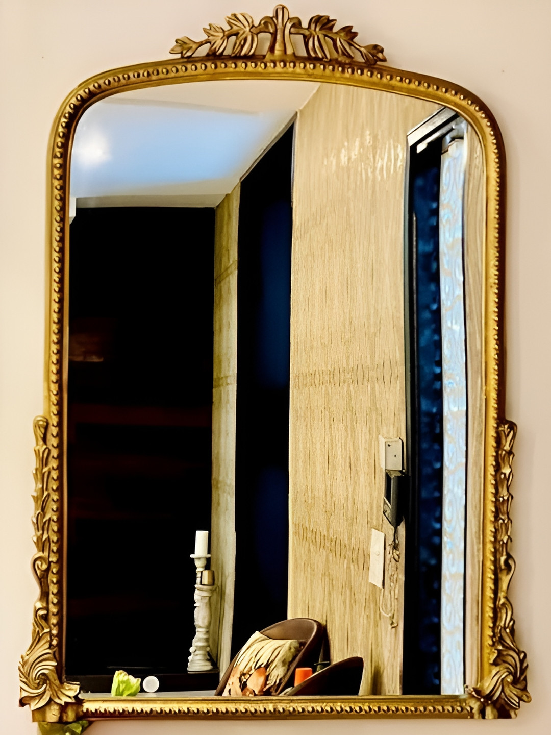 CasaGold Metallic Toned Vintage Primrose Patterned Metal Framed Wall Mirror