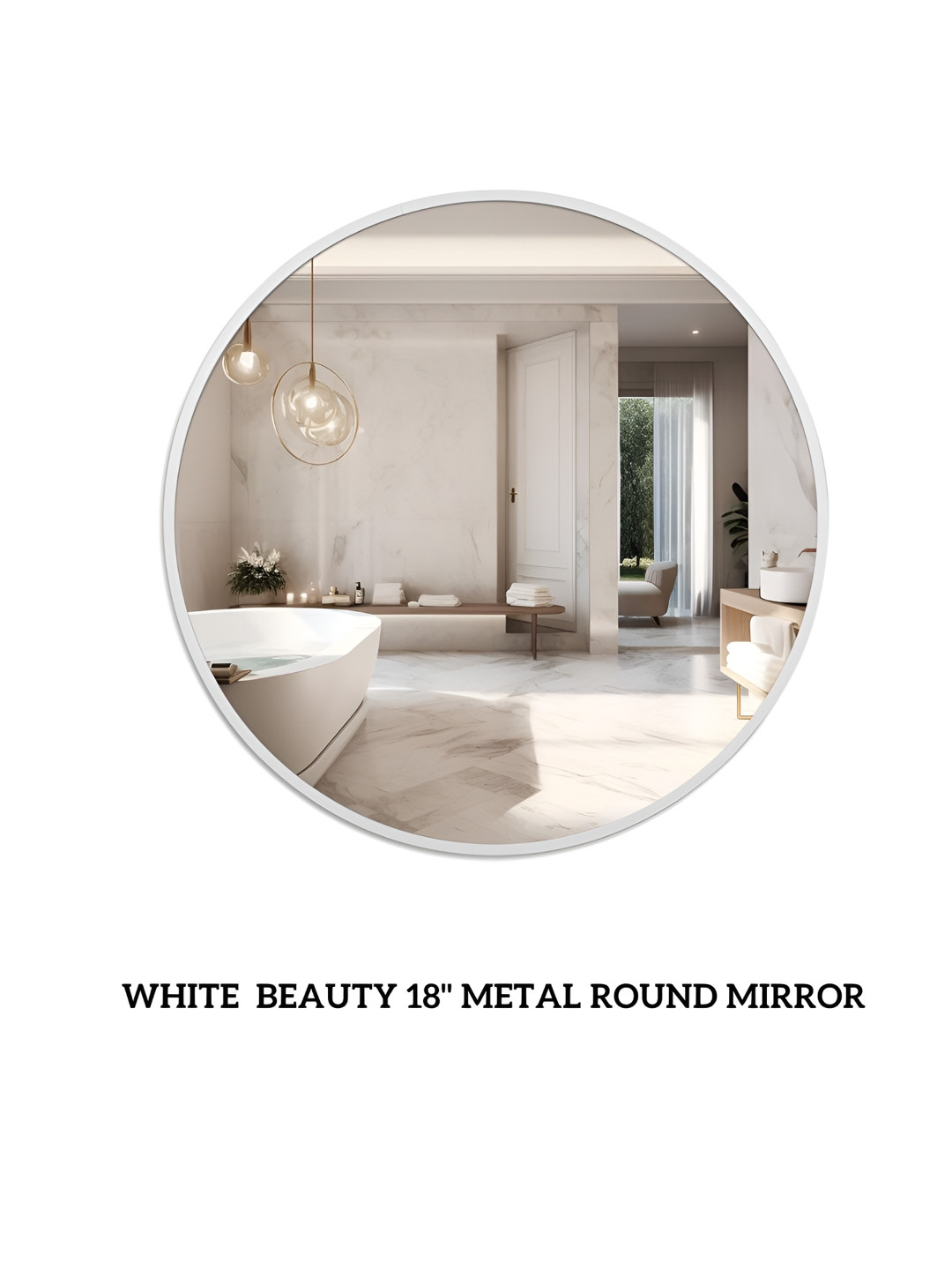 CasaGold White Round Wall Mirrors
