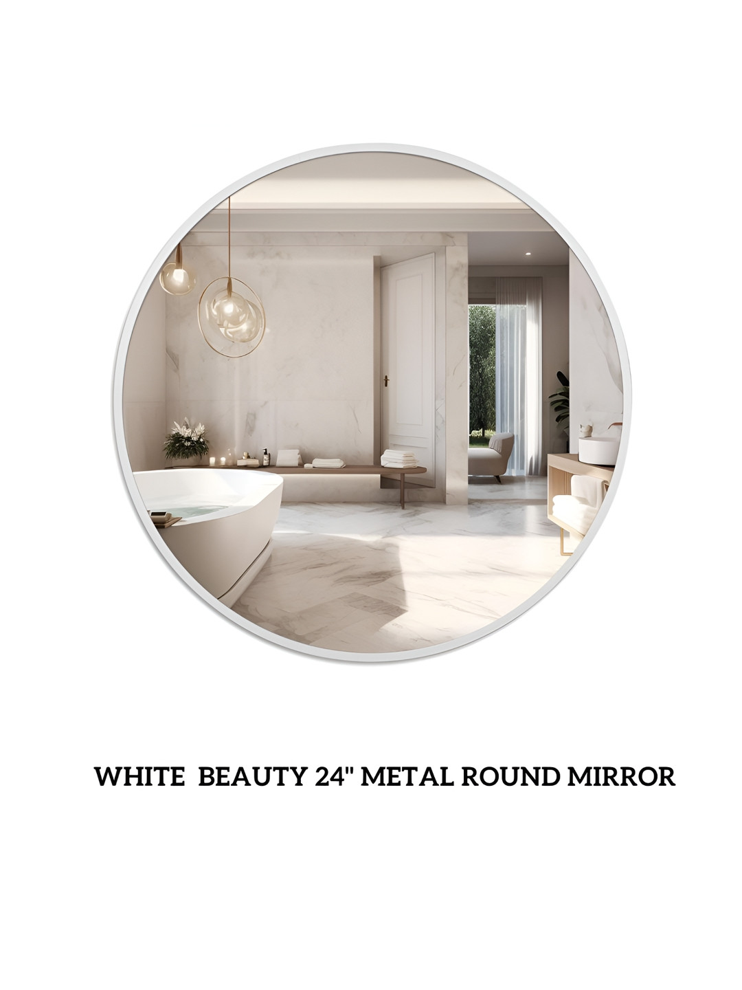 CasaGold White Round Wall Mirrors