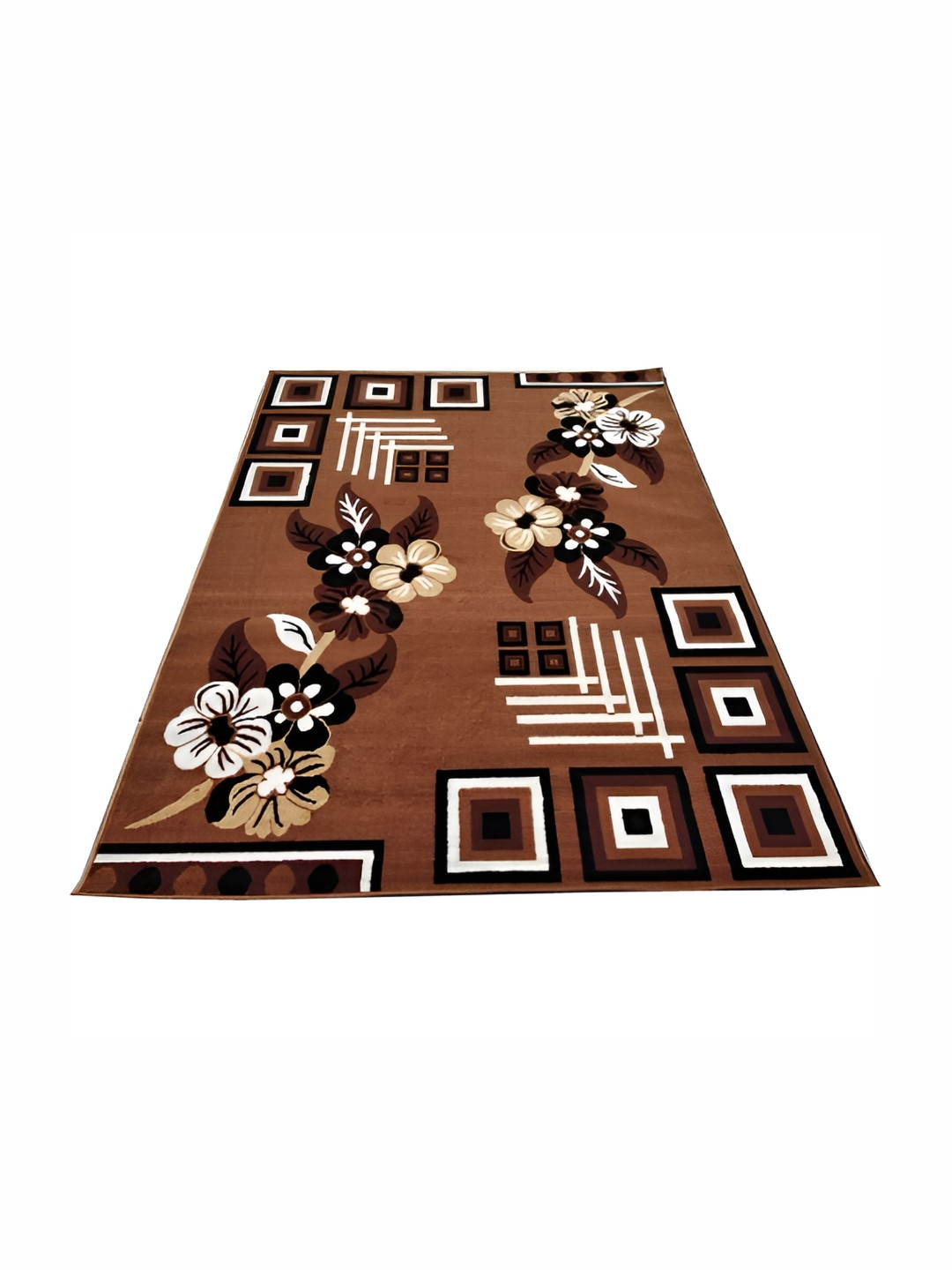Asad Emporium Rugs Brown & Beige Floral No Shredding Carpet