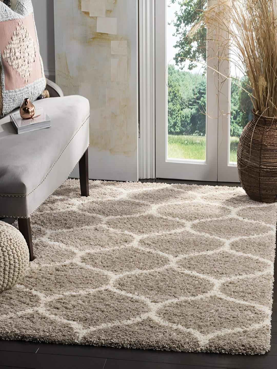 Asad Emporium Rugs Beige & Off White Printed No Shreding Carpet