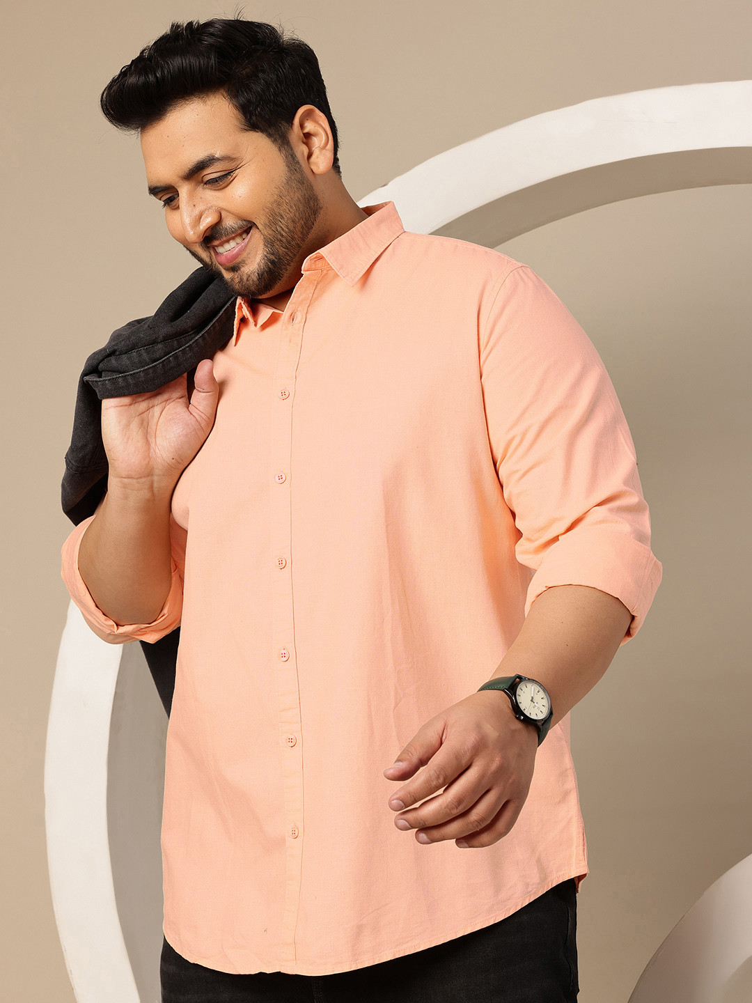 Sztori Plus Size Cotton Linen Casual Shirt