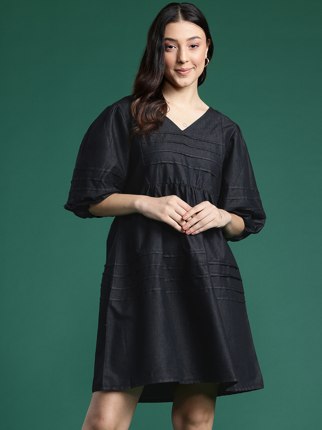 DressBerry Chambray A-Line Mini Dress