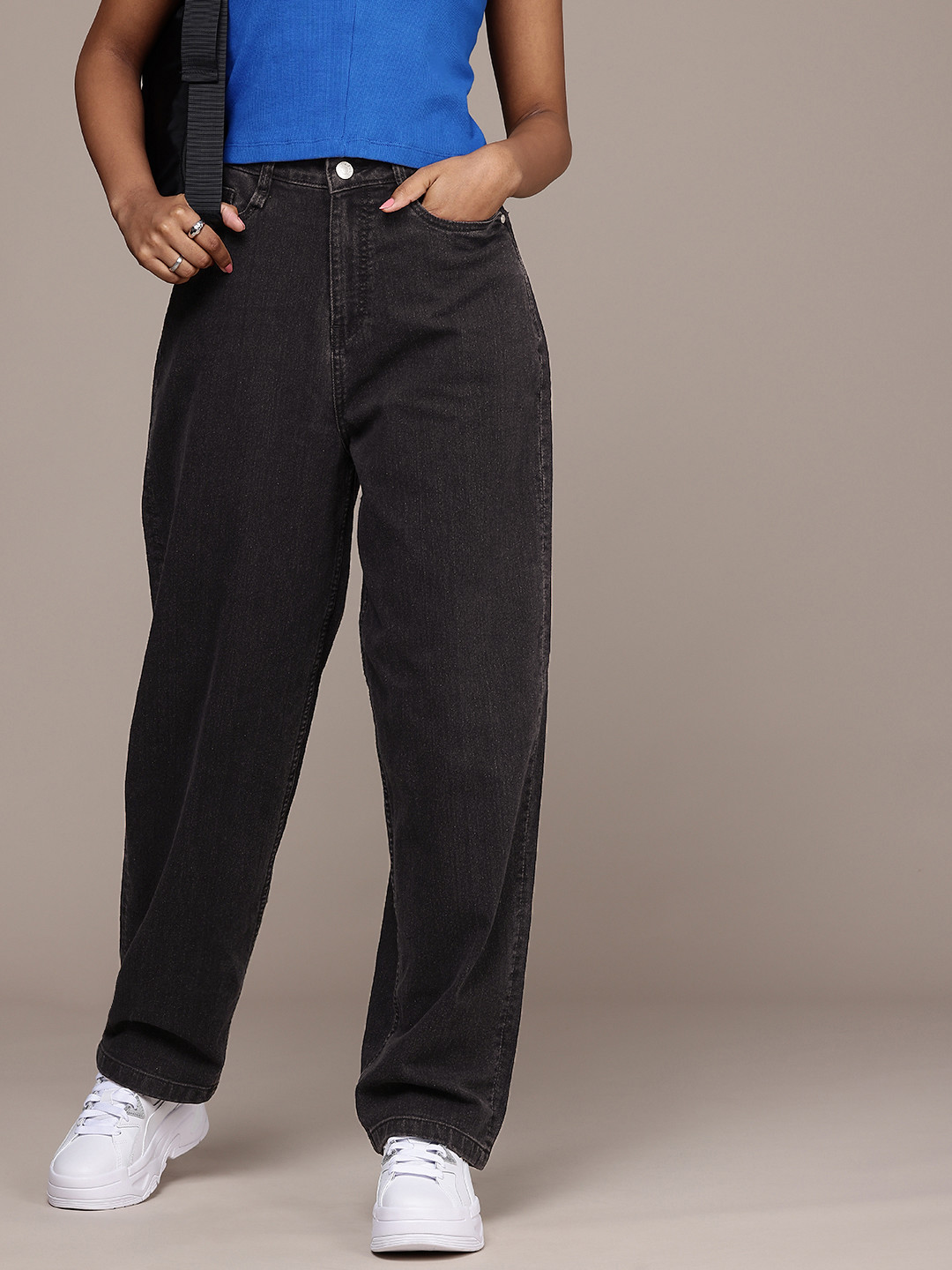 The Roadster Life Co. Women Skater Fit High-Rise Light Fade Stretchable Jeans