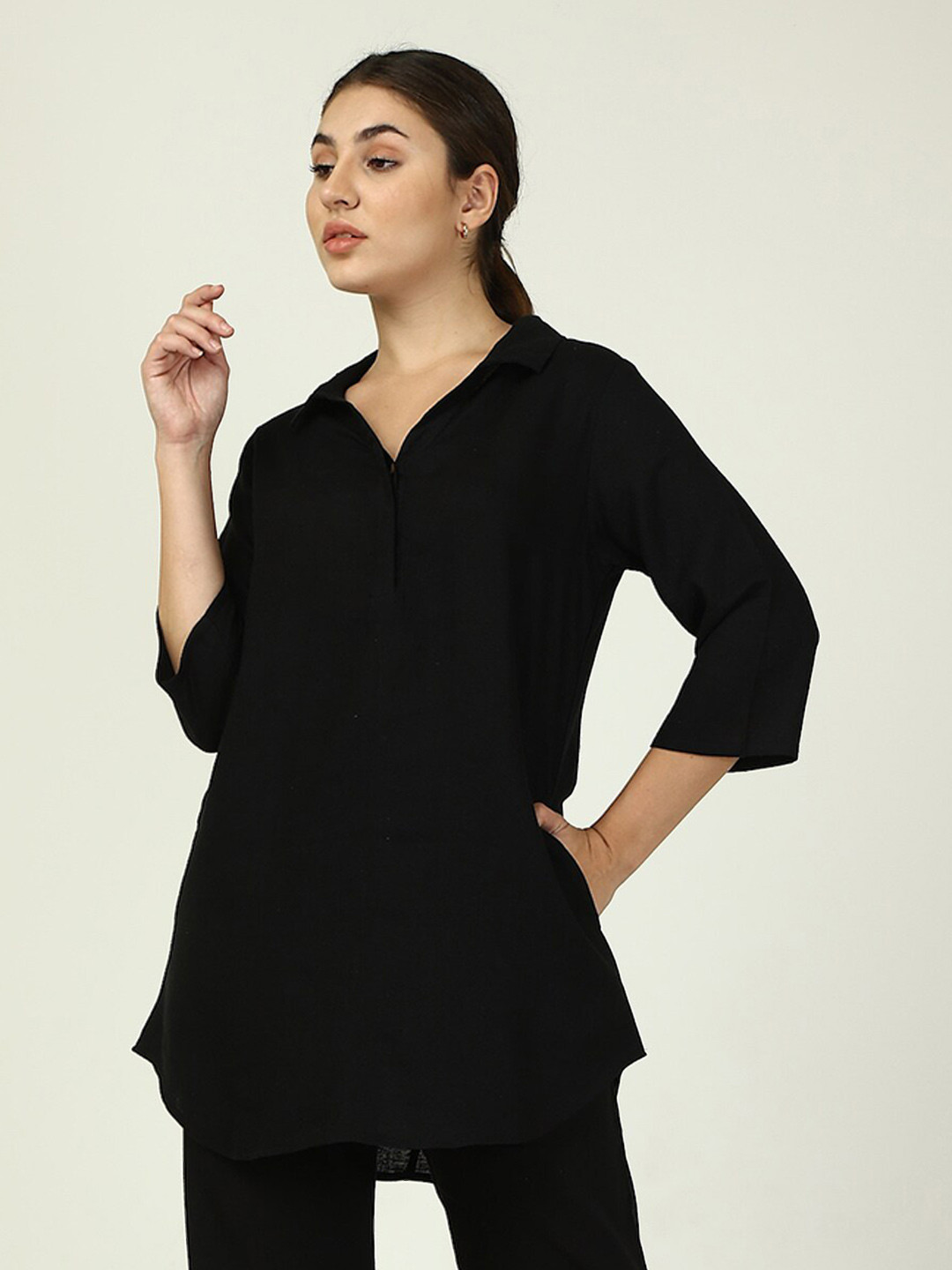 Saltpetre Shirt Collar Organic Cotton Tunic