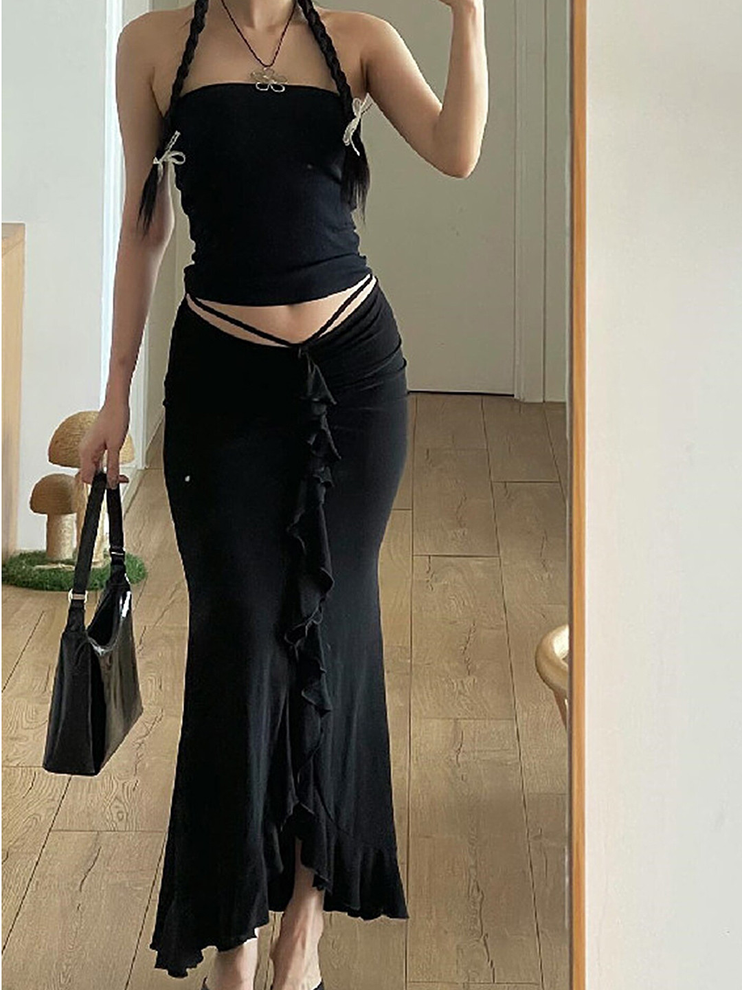 LULU & SKY Gathered Detail Peplum Skirt