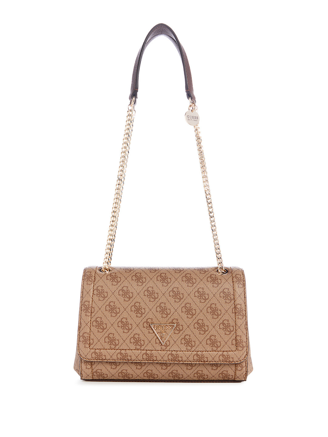 GUESS Brand Logo Printed Structured Shoulder Bag