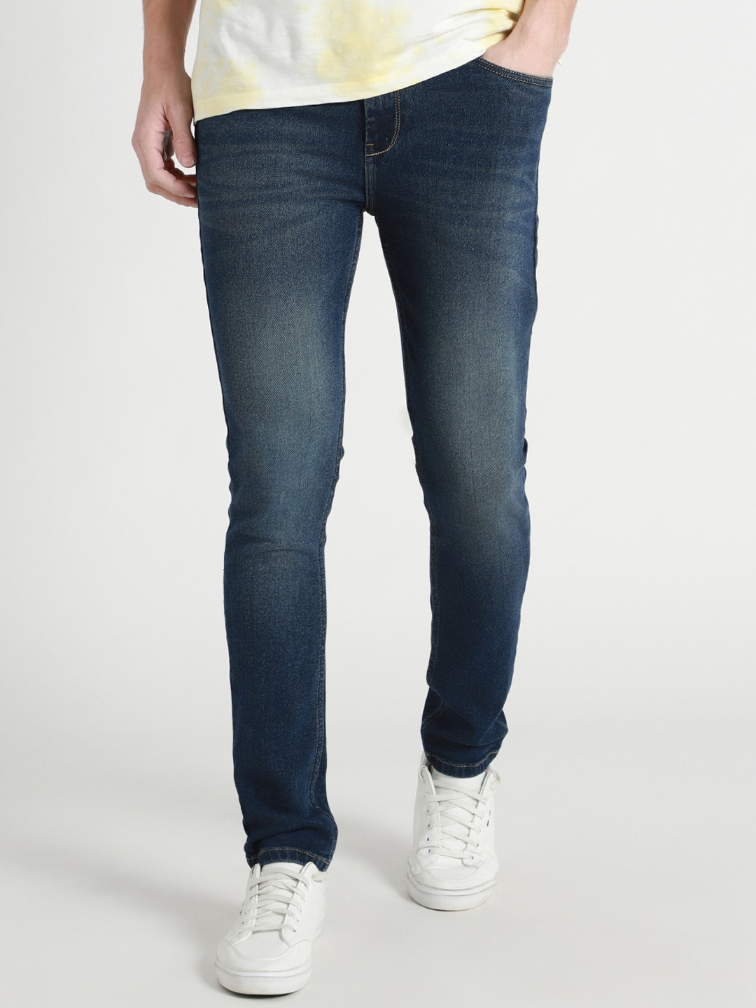 Dennis Lingo Men Blue Slim Fit Light Fade Clean Look Jeans