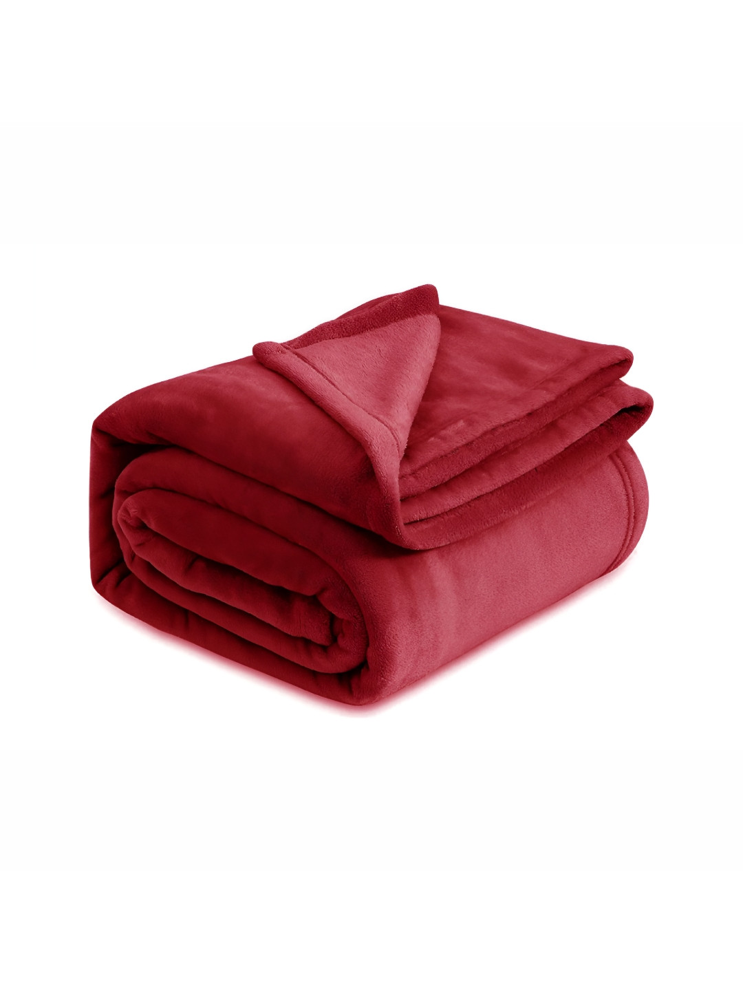 bsb home Red Fleece AC Room 300 GSM Double Bed Blanket