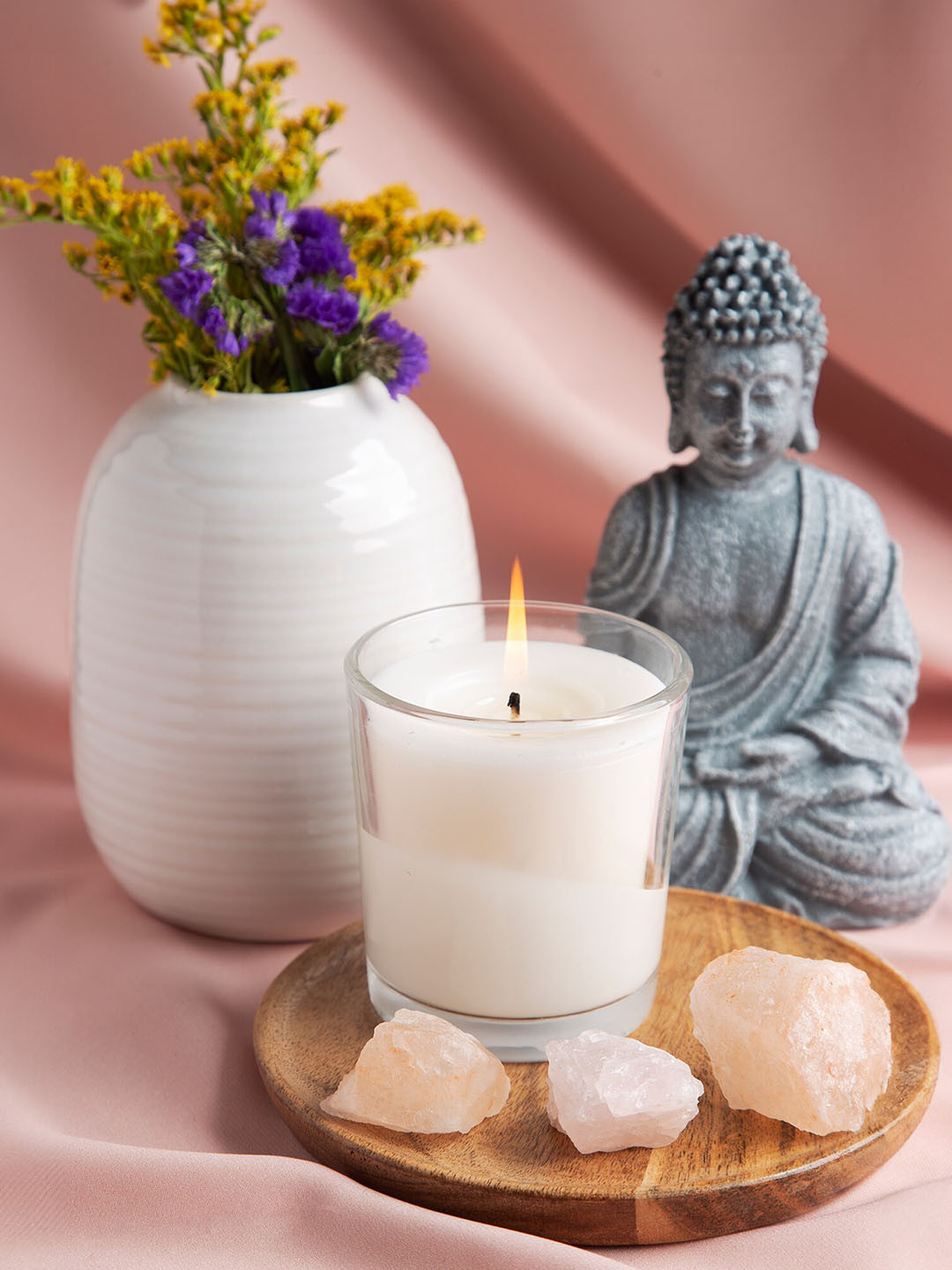 HOSLEY for Home Decoration 6Pcs Smokeless 1 Wick Solid Geometric Regular Jar Candles