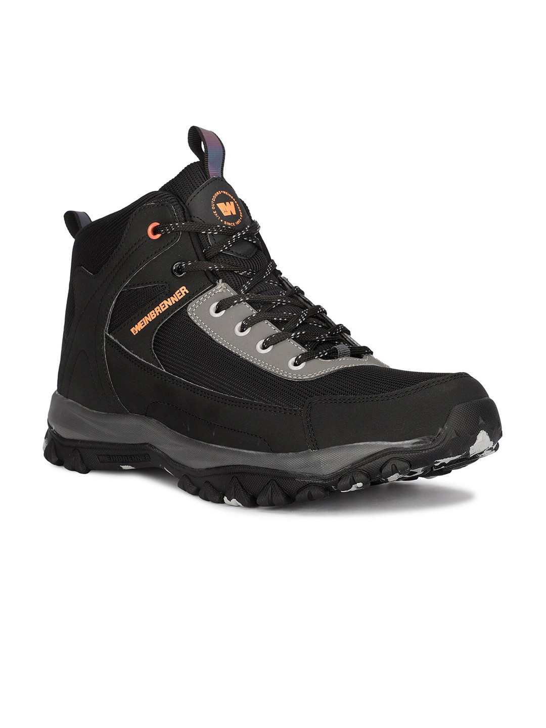 Weinbrenner Men Round Toe Mid-Top Lace-Ups Biker Boots