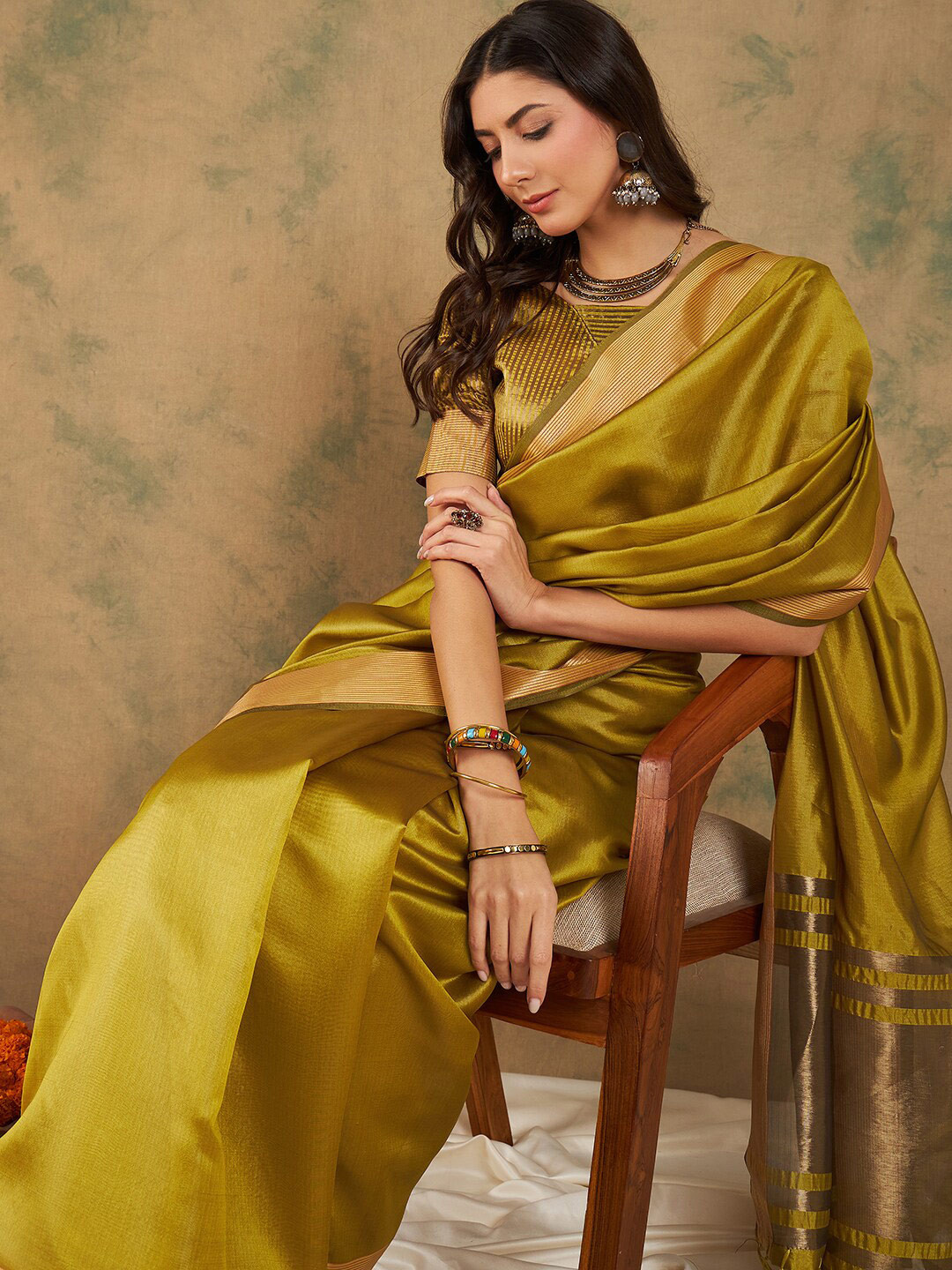 Sangria Organza Zari Kanjeevaram Saree