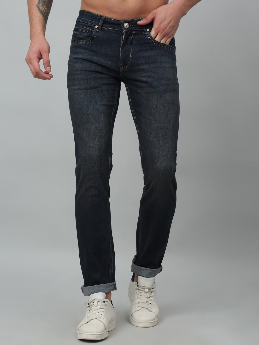 Cantabil Men Light Fade Mid Rise Clean Look Cotton Jeans