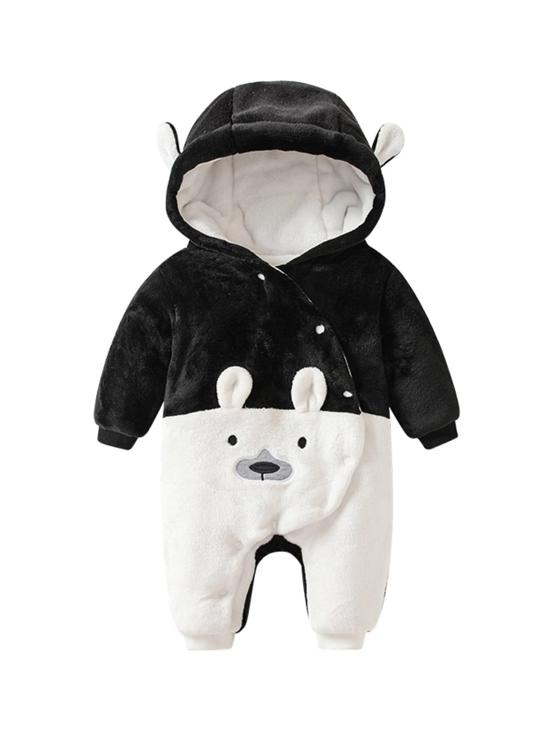 StyleCast Infant Girls Black Hooded Rompers