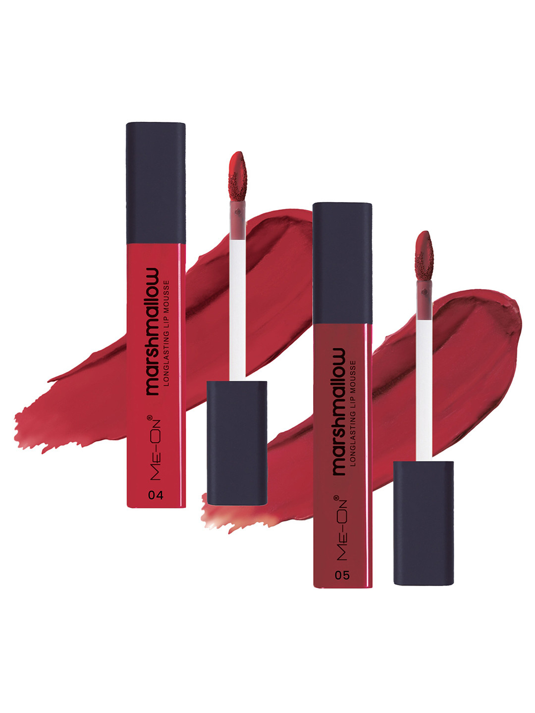 ME-ON Set Of 2 Marshmallow Long Lasting Lip Mousse -6ml Each - Scarlett Red 04-Sherbet 05