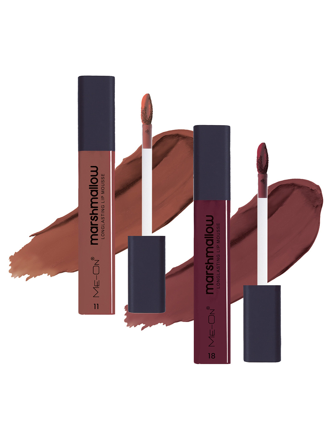 ME-ON Set Of 2 Marshmallow Long Lasting Lip Mousse-6ml Each-Mocha Lover11-Spicy Sangria18