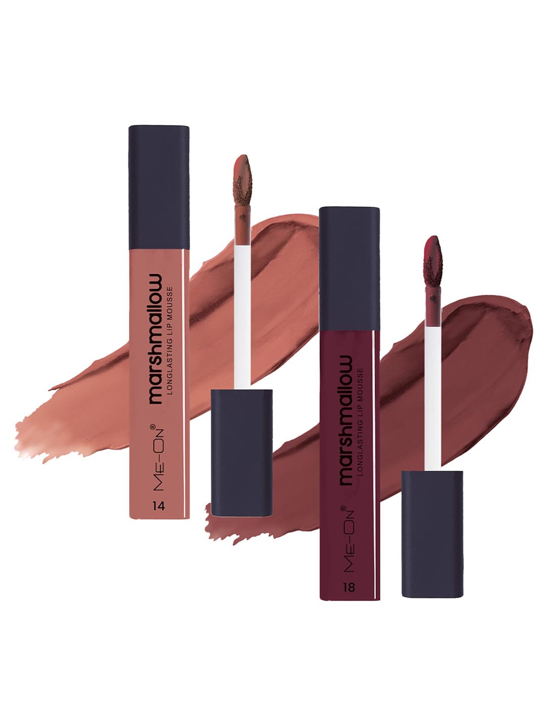 ME-ON Set Of 2 Marshmallow Long Lasting Lip Mousse-6ml Each-Cocoa Sin 14-Spicy Sangria 18