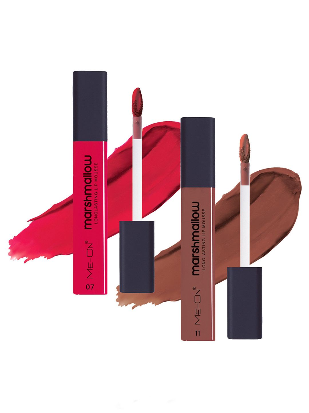 ME-ON Marshmallow 2Pcs Long Lasting Lip Mousse - 6ml Each- Raspberry & Mocha Lover